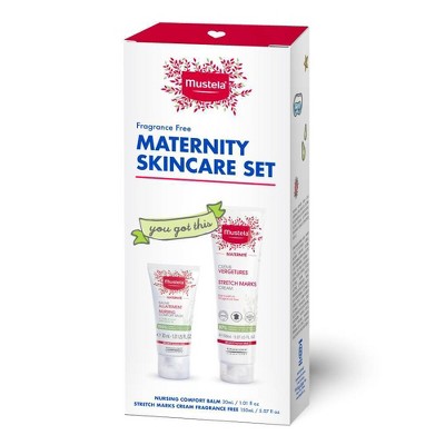 Mustela Maternity Skincare Set: Nursing Comfort Balm & Stretch Marks Cream - Fragrance Free - 6.8 fl oz
