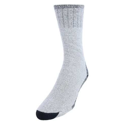 Ctm Men's Wool Blend Crew Socks (2 Pack), Light Gray With Multiple ...