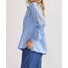 Women's Striped Button Up Top - entro - image 3 of 4