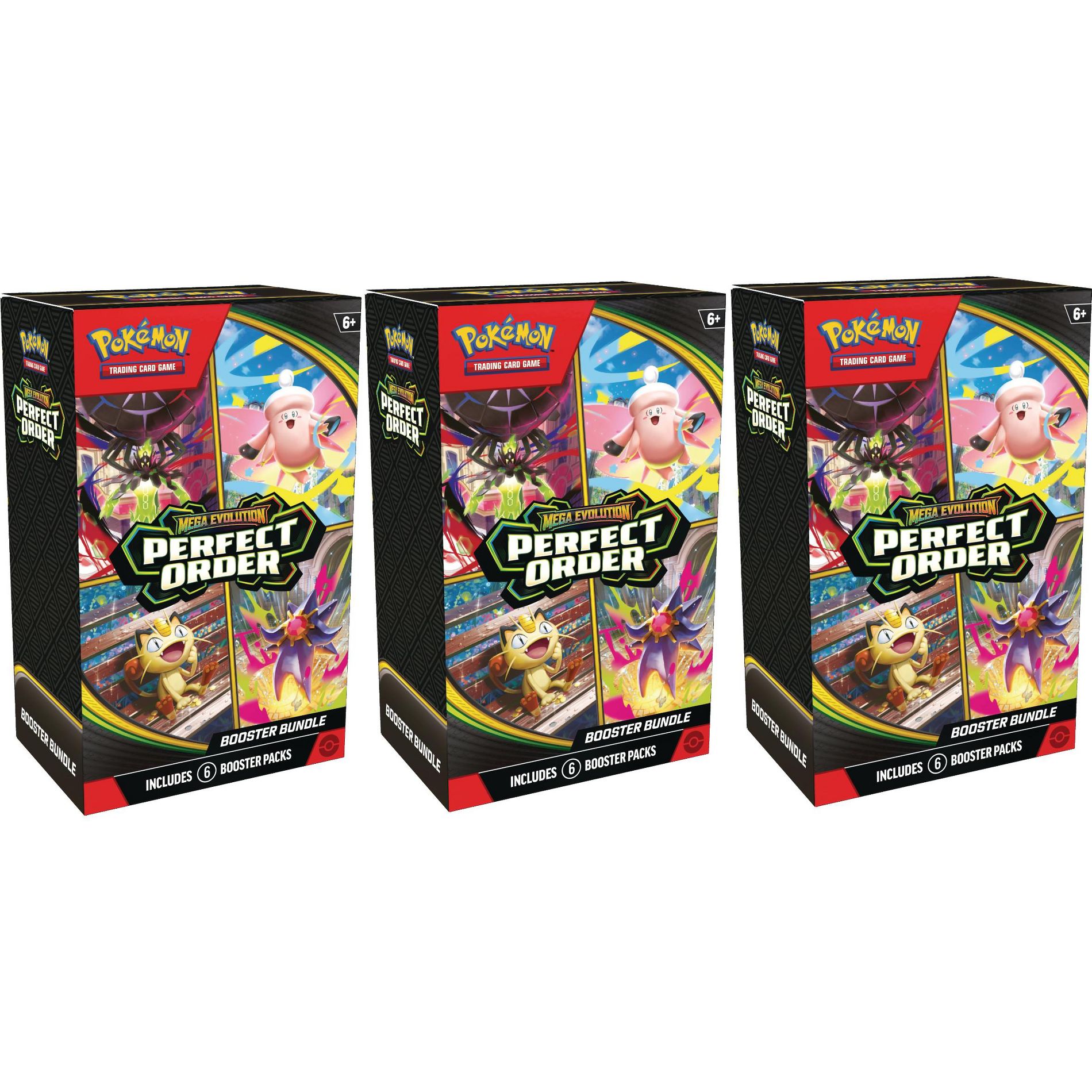 Pokémon TCG: Mega Evolution - Perfect Order Booster 3 pack Bundle - 3 piecces