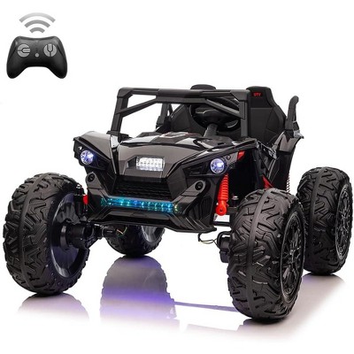 24V 2 Seater Kids UTV Ride On, Parental Remote, 17" Tires, LED Lights, Music, White, Ages 3–8, Outdoor Toy