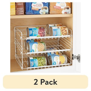 LunaLulinlk (2 pack) 3-Tier Can Dispenser Rack Organizer Powder Coated Steel White - 1 of 4