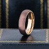 Jewelry Avalanche Rose Gold & Brown IP Dome Tungsten Carbide Men Women Wedding Band 6mm - 2 of 4