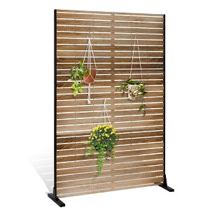 TUYOHW Metal Privacy Screen Outdoor, Decorative Privacy Panels, Freestanding Privacy Screen for Patio, Garden, Pool (White Square) - 1 of 4