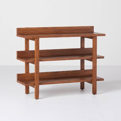 Lipped 3-Shelf Wood Console Brown - Hearth & Hand™ with Magnolia