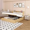 4-Pieces Bedroom Sets, Queen Size Bed, Nightstand With Night Lights And Usb Charger, Modern Storage Nightstand And Dresser-Cuddlewood - 2 of 4