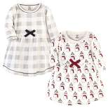 Touched by Nature Baby and Toddler Girl Organic Cotton Long-Sleeve Dresses 2pk, Snowman