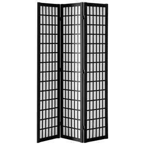 VEVOR Room Divider, 3 Panel Japanese Room Divider, Wood Folding Privacy Screen Indoor, Japanese Partition Dividers Portable Decoration Screens Black - 1 of 4