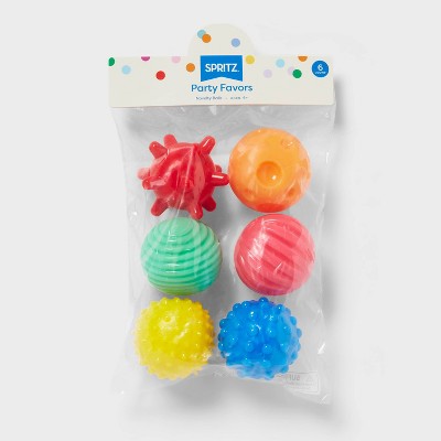 6-Pack Multicolor Textured Rubber Sensory Balls
