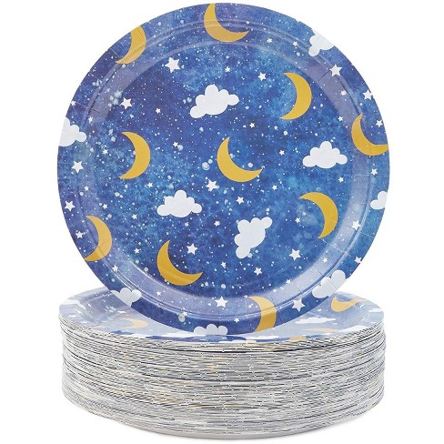 Blue Panda Twinkle Star Disposable Plates for Baby Shower, Parties (80 Count) 9 Inches - image 1 of 3
