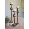 Candle Stands, 22"H Antique Brass Finish Metal Holders, Traditional Gold Decor, Set of Three by Kalalou - 3 of 3
