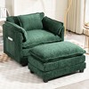 Sapphtopaz Accent Chair Upholstered Boucle Sofa Lounge Chair with Portable Ottoman, Double Deep Cushion Comfy Chair Arm Chair for Living Room - 3 of 4
