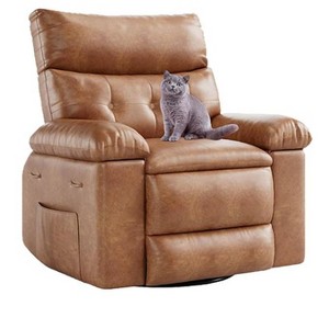 Oversized Recliner Chair, Large Manual Recliner for Adults, Faux PU Leather, Comfort Lazy Sofa, 1.5X Sponge Filling, Easy Recline Mechanism - 1 of 4