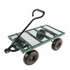 FURNIinspire Wheelbarrows And Lawn Carts Double Fence Utility  Cart Wagon Cart Garden Cart, Ideal For Outdoor Activities, Green, 41“*20"*39" - 4 of 4