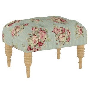 Tufted Ottoman Manor Floral Sage - Simply Shabby Chic , Manor Floral Green