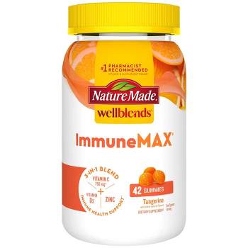 Nature Made Wellblends ImmuneMAX Gummies with Vitamin C, Zinc and Vitamin D3 - Tangerine Flavor - 42ct
