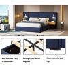 Sapphtopaz Velvet Bed Frame Platform Bed with Vertical Channel Tufted Wingback Headboard, Strong Wooden Slats, No Box Spring Needed - 3 of 4