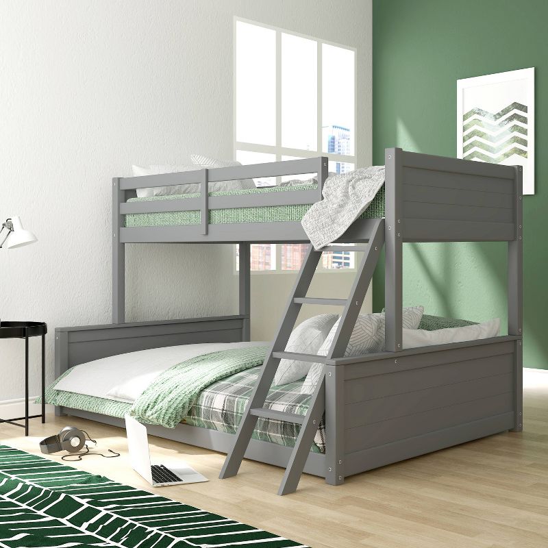 Twin Over Full Capri Wood Kids&#39; Bunk Bed Gray - Hillsdale Furniture, 3 of 16