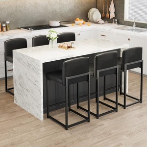 Bar Stools Set of 2/4/6,Modern Barstools with Backs,Counter Height Bar Stool Chairs for Kitchen Island - 1 of 4