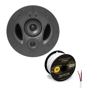 Polk Audio 90-RT Vanishing 9" In Ceiling 3 Way Speaker with 14 Gauge Speaker Wire - 50 Feet - 1 of 4