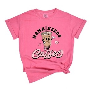 Simply Sage Market Women's Retro Mama Needs Coffee Short Sleeve Garment Dyed Tee - 1 of 2