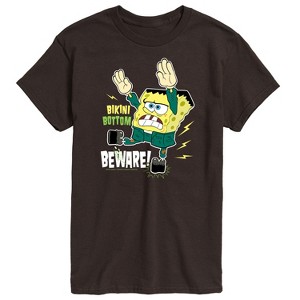 Men's - SpongeBob SquarePants - Halloween Bikini Bottom Beware Short Sleeve Graphic T-Shirt - 1 of 4