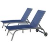 PAGED Outdoor Lounge Chairs Set with Wheels,Outdoor Chaise Lounge with 5 Adjustable Position for Patio,Beach,Yard - 2 of 4
