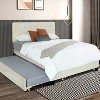 KTMBDW Upholstered Queen Size Platform Bed Frame with 2 Storage Drawers and Trundle, Diamond Stitched Button Tufted - 2 of 4