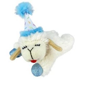 Multipet Lamb Chop with Birthday Hat, Blue Pet Toy - 1 of 1
