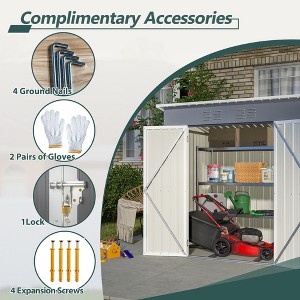 PAGED 6x4 FT Outdoor Storage Shed,Metal Garden Sheds  with Hinged Door and Padlock for Garden - 1 of 4