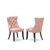 East West Furniture DAP2F23 Dallas Parson Kitchen Chairs - Button Tufted Nailhead Trim Beige Red faux Leather  Dining Chairs, Set of 2, linen white - 2 of 4