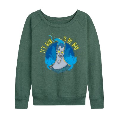 Women's - Disney Villains - Its Good To Be Bad Hades Lightweight French Terry Wide Neck Long Sleeve Shirt