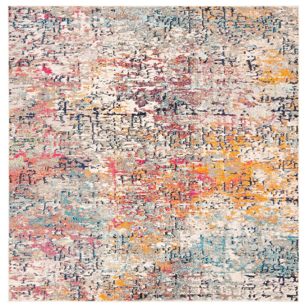 6'7inx6'7in Square Renita Rug Gray/Pink - Safavieh