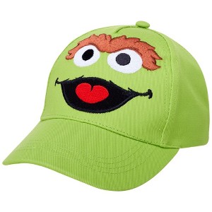 Sesame Street Oscar The Grouch Baseball Hat for Boys Ages 2-4,  Kids Cap - 1 of 3