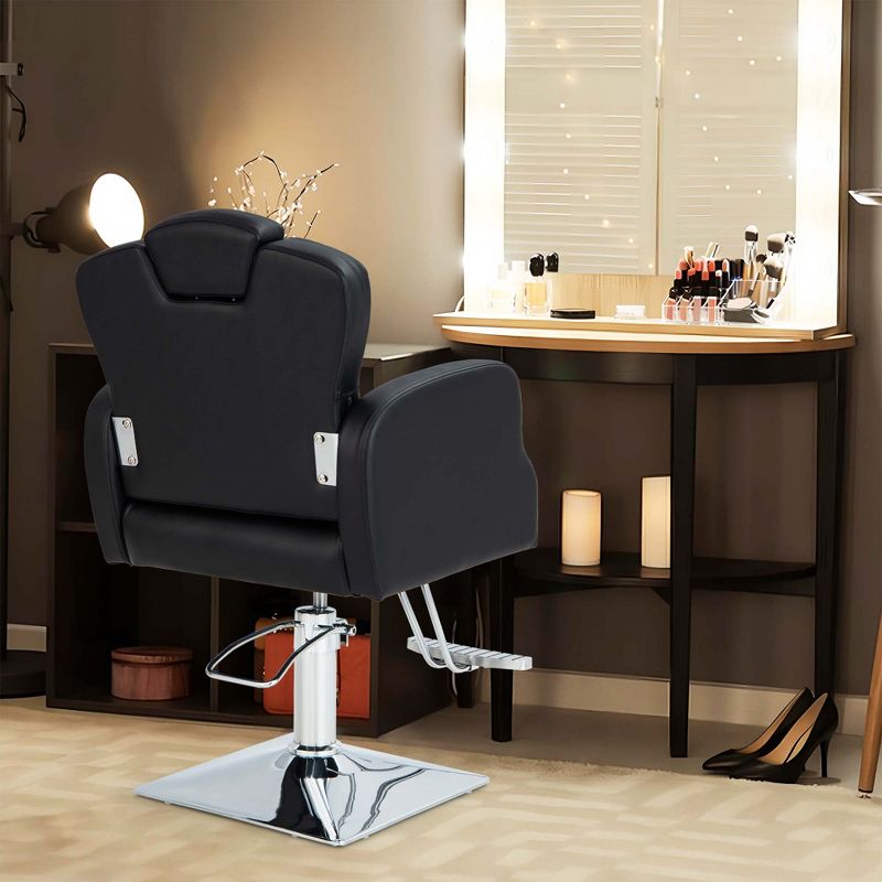 Costway Hydraulic Barber Chair 360 Degrees Swivel Salon Chairs with Adjustable Headrest, 5 of 11