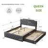 Dovelina Upholstered Platform Bed with Twin Size Trundle and 1 sets of USB , with Remote control Intelligence LED Lights with APP, Linen Fabric, Dark Grey - 4 of 4