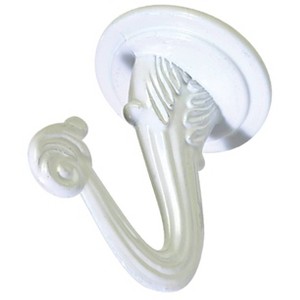Hillman 2pk Swag Hooks White: Steel Screw Hooks for Ceiling, 30lb Capacity, 1.6" Height, 1.1" Length, 1.2" Width - 1 of 4