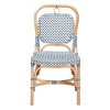 bali & pari Luciana Modern French Blue and White Weaving Natural Rattan Bistro Chair - 3 of 4