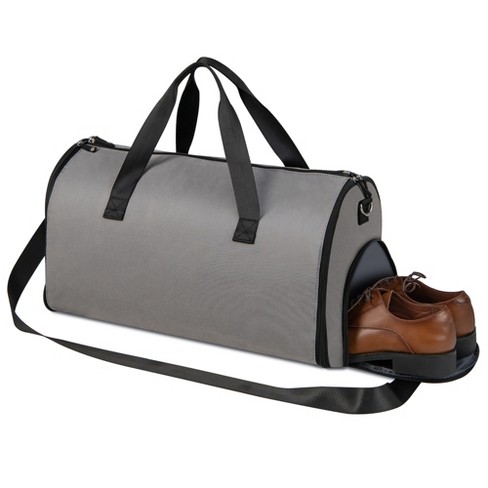 Costway 2 In 1 Duffel Garment Bag Hanging Suit Travel Bag W/ Shoe  Compartment & Strap Dark Grey : Target