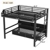TIRAMISUBEST Queen over Queen / Full over Full Bunk Bed with Shelves and Drawers, Metal Bunk Bed with USB Ports and Lights - 4 of 4
