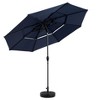 Gulches Aluminium 10ft 3 Tier Auto-tilt Umbrella£¬Outdoor Patio Umbrella - Market Table Pool Deck Umbrella (Base Not Included)(Navy blue ) - 3 of 4
