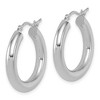 Black Bow Jewelry 4mm x 24mm (15/16 Inch) 14k White Gold Classic Round Hoop Earrings - 2 of 4
