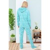 ADR Women's Plush Fleece One Piece Hooded Footed Zipper Pajamas, Soft Adult Jumpsuit PJs with Hood - 3 of 4