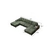 Convertible U-Shaped Combination Sofa,Modern 4 Seat Lounge Chair with Corduroy Fabric for Living Room - The Pop Home - 4 of 4