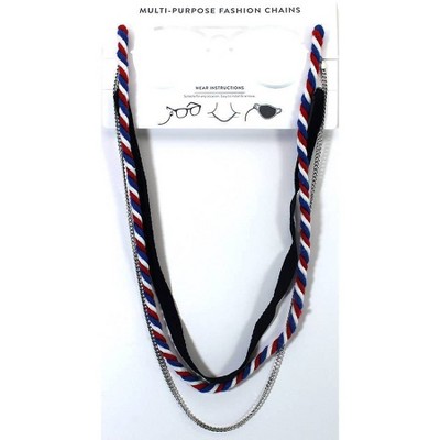 3pk Adult Multi-Use Lanyard - Silver/Navy