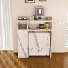 PAGED Foldable Dining Table with Storage and Outlets, Wall-Mounted Sideboard with Wheels, Multifunctional Table for Kitchen and Dining Room - 3 of 4
