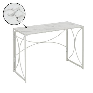 Breighton Home Nova Folding Desk in White Faux Marble/White - 1 of 4