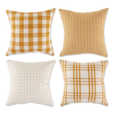 4pk 18"x18" Farmhouse Square Throw Pillow Covers Orange - Design Imports