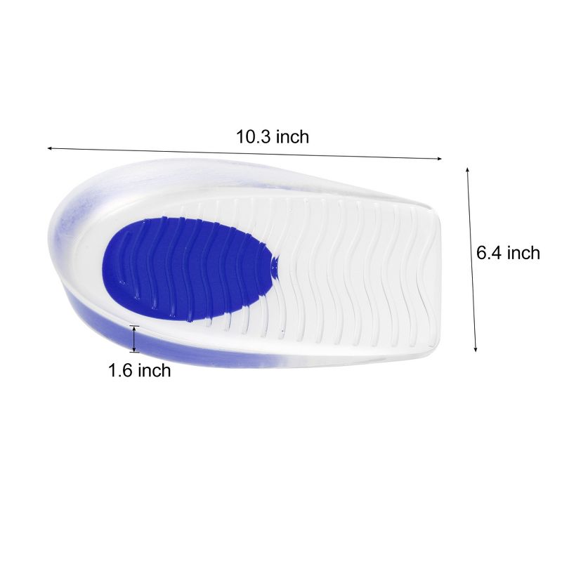 Unique Bargains Silicone Heel Support Cup Pads Orthotic Insole Plantar Care Heel Pads Ripple Pattern Size 33-39 4Pcs, 4 of 7