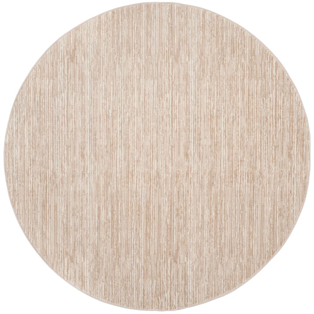 6'7in Solid Loomed Round Area Rug Cream - Safavieh